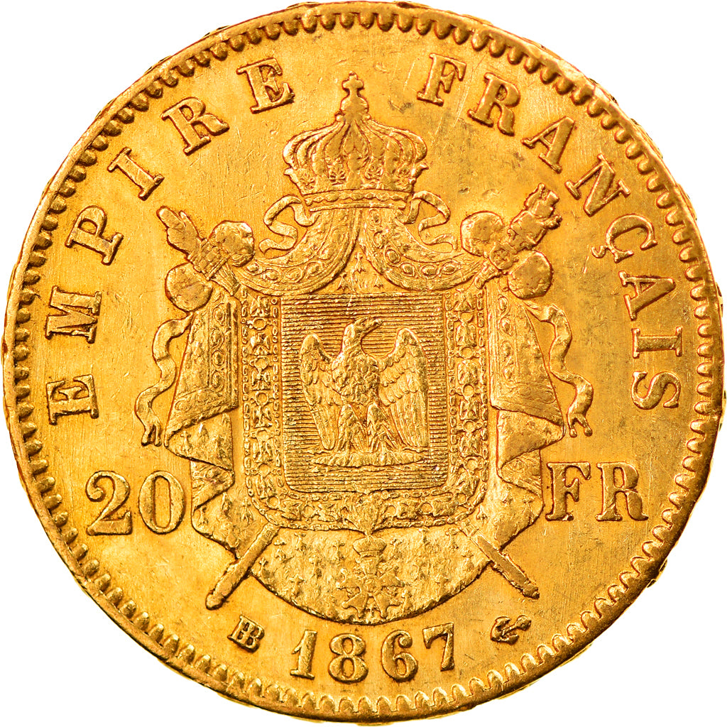 Monnaie, France, Napoléon III, 20 Francs, 1867, Strasbourg, TTB+, Or