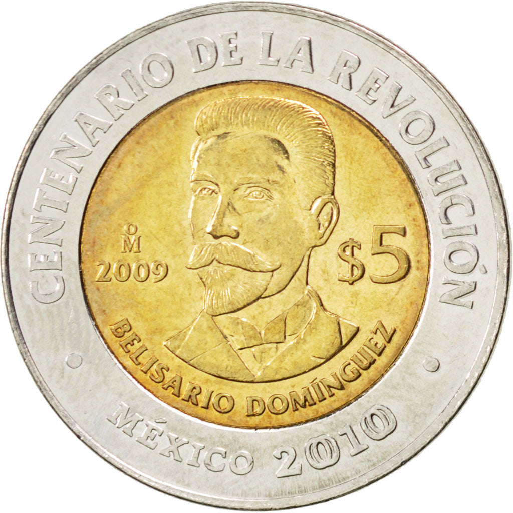 Coin, Mexico, 5 Pesos, 2009, MS(63), Bi-Metallic, KM:918