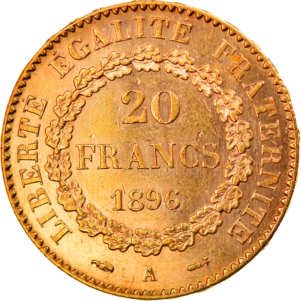 Moneta, Francia, Génie, 20 Francs, 1896, Paris, SPL-, Oro, KM:825, Gadoury:1063