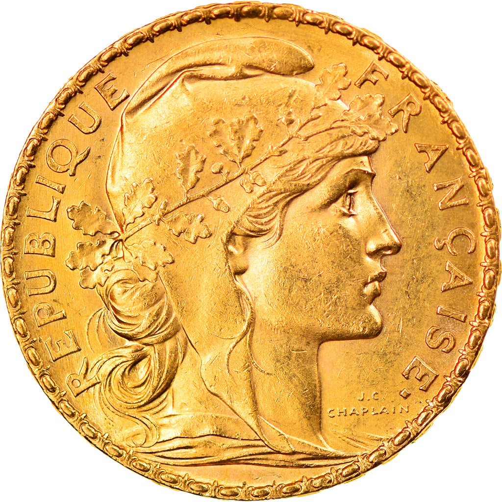 Coin, France, Marianne, 20 Francs, 1907, Paris, AU(50-53), Gold, KM:857