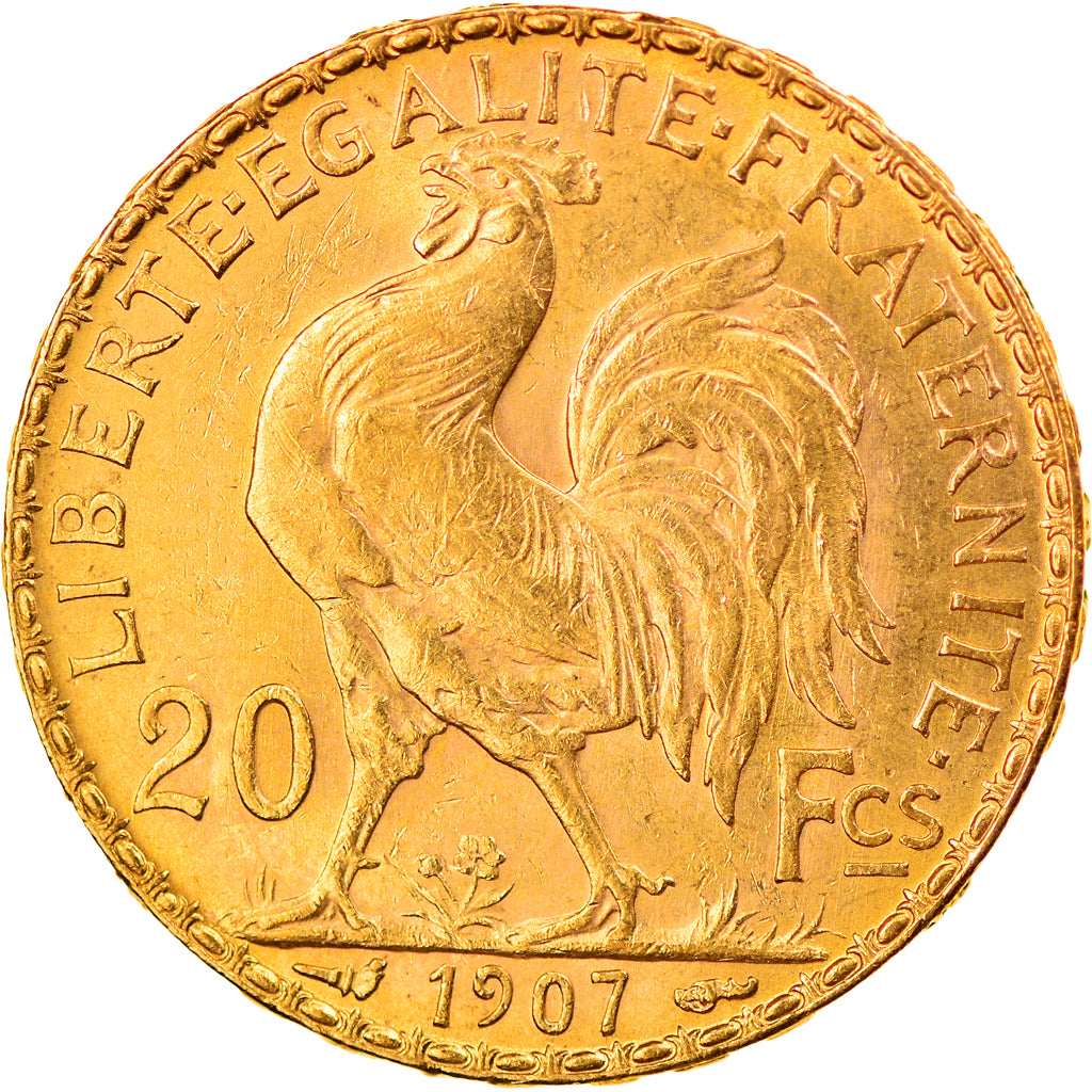 Coin, France, Marianne, 20 Francs, 1907, Paris, AU(50-53), Gold, KM:857