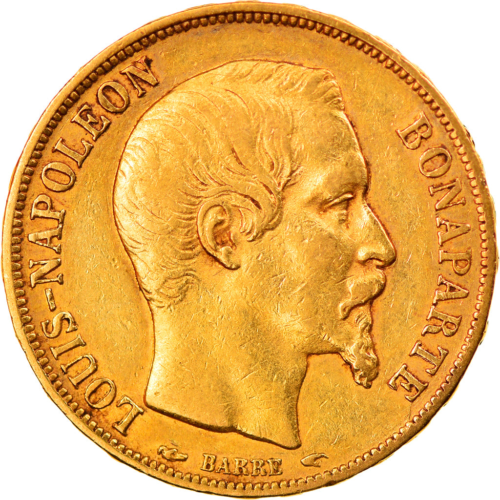 Moneda, Francia, Louis Napoleon, 20 Francs, 1852, Paris, MBC, Oro, KM:774