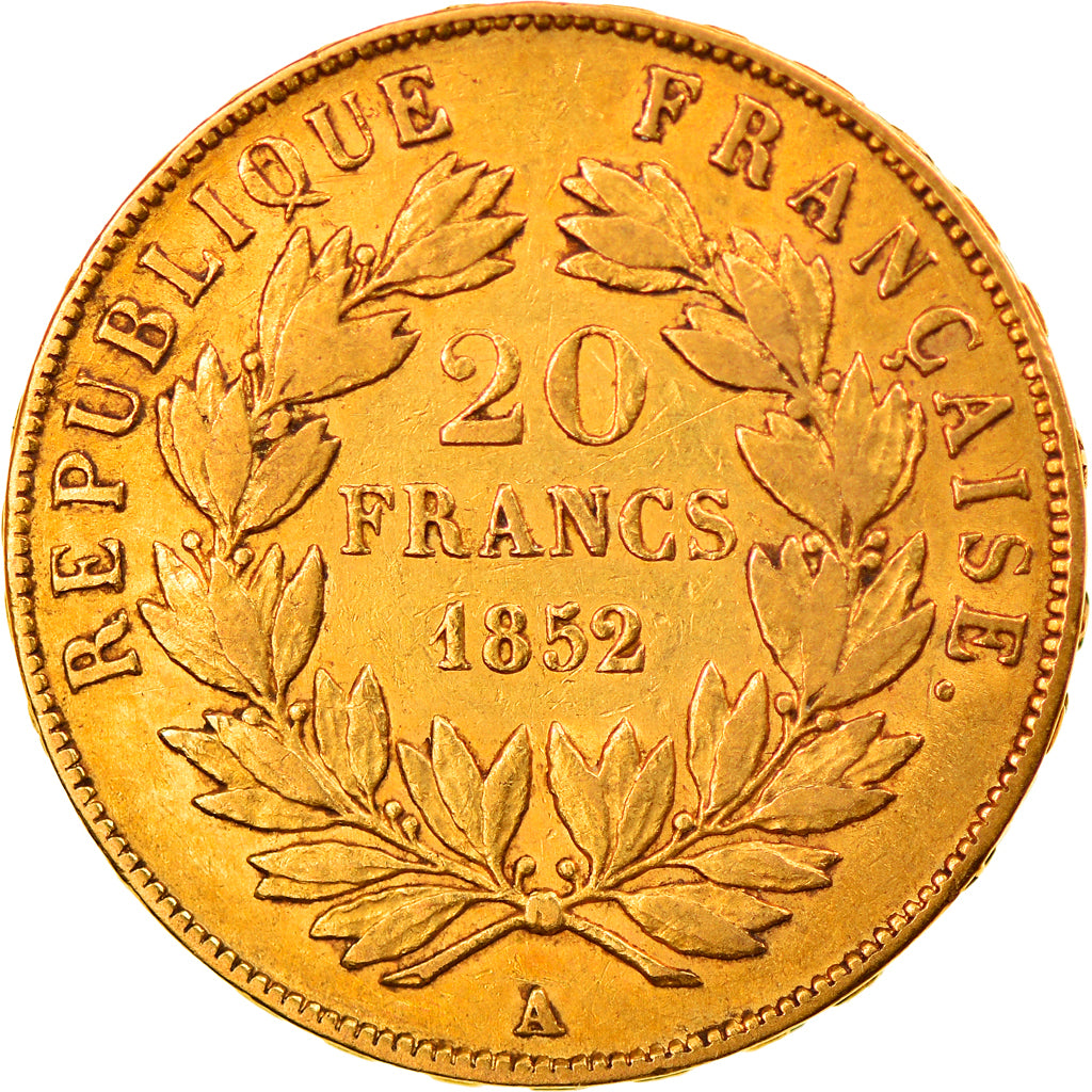 Münze, Frankreich, Louis Napoleon, 20 Francs, 1852, Paris, SS+, Gold, KM:1060