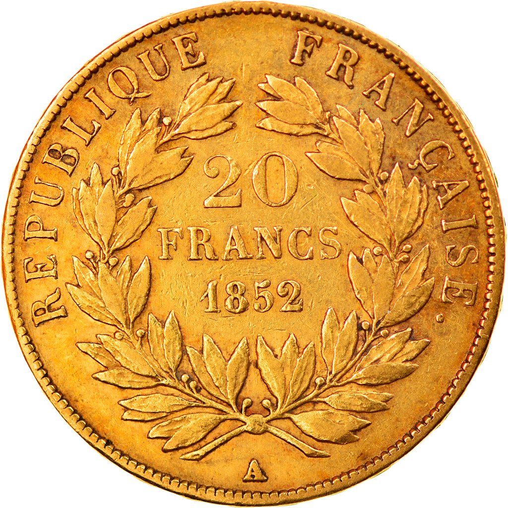 Münze, Frankreich, Louis Napoleon, 20 Francs, 1852, Paris, SS+, Gold, KM:774