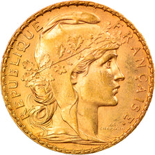 Moneda, Francia, Marianne, 20 Francs, 1905, Paris, MBC+, Oro, KM:847