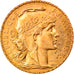 Moneda, Francia, Marianne, 20 Francs, 1908, Paris, MBC+, Oro, KM:857