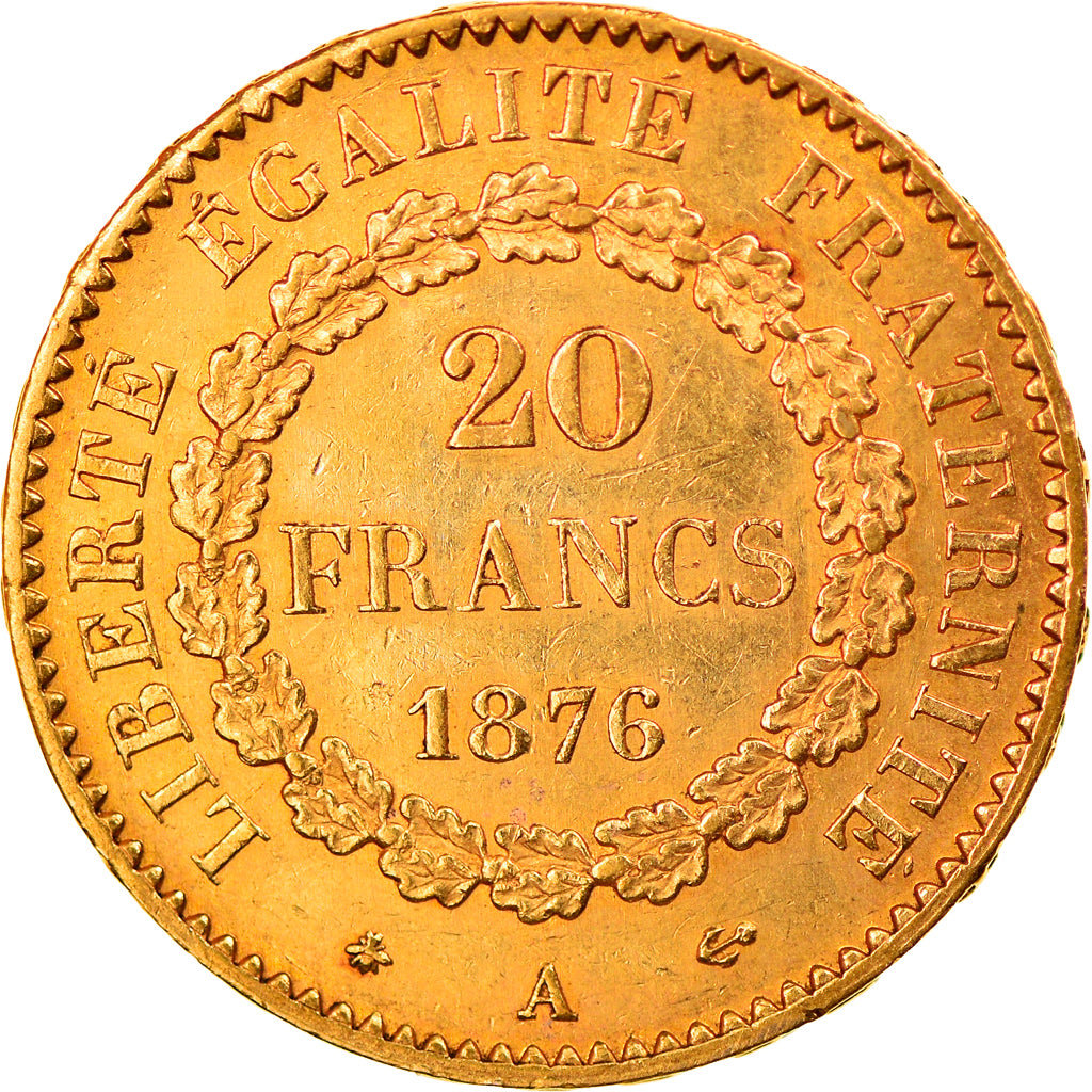 Monnaie, France, Génie, 20 Francs, 1876, Paris, TTB+, Or, Gadoury:1063, KM:825