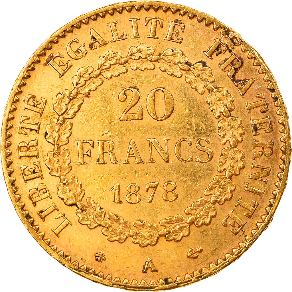 Monnaie, France, Génie, 20 Francs, 1878, Paris, TTB+, Or, Gadoury:1063, KM:825