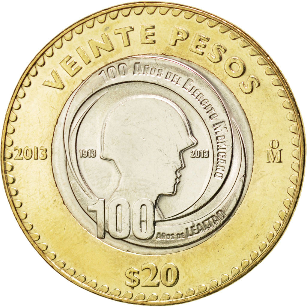 Moneda, México, 20 Pesos, 2013, SC, Bimetálico, KM:New