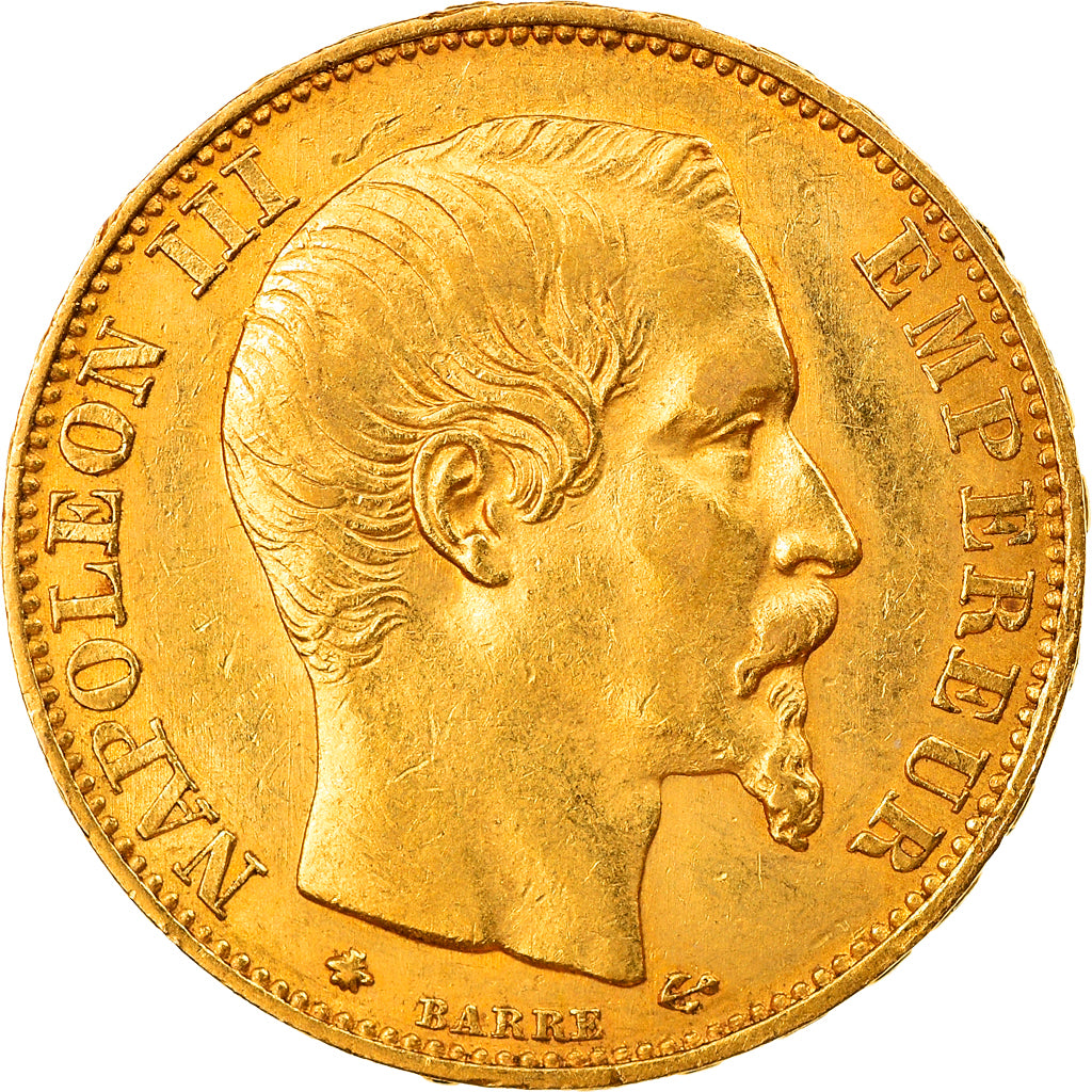 Munten, Frankrijk, Napoleon III, 20 Francs, 1859, Strasbourg, ZF, Goud