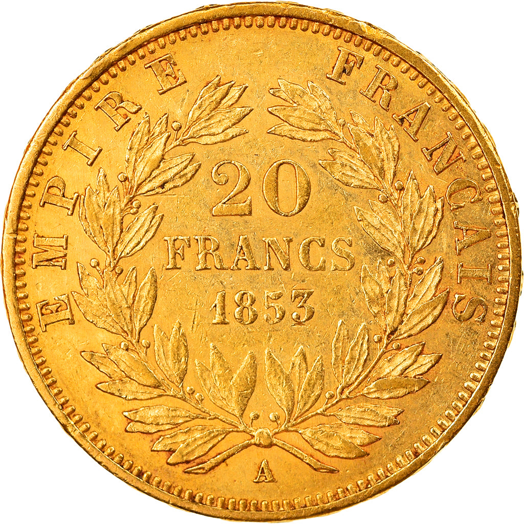 Münze, Frankreich, Napoleon III, 20 Francs, 1853, Paris, SS, Gold, KM:781.1