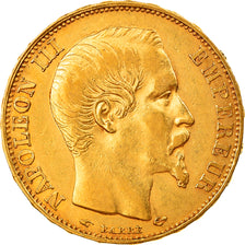 Moneda, Francia, Napoleon III, 20 Francs, 1858, Paris, MBC, Oro, KM:781.1