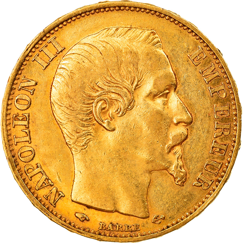 Munten, Frankrijk, Napoleon III, 20 Francs, 1859, Paris, ZF, Goud, KM:781.1