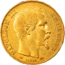 Moeda, França, Napoleon III, 20 Francs, 1859, Paris, AU(50-53), Dourado