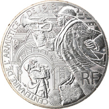 France, 10 Euro, Centenaire de l'Armistice, 2018, MS(63), Silver