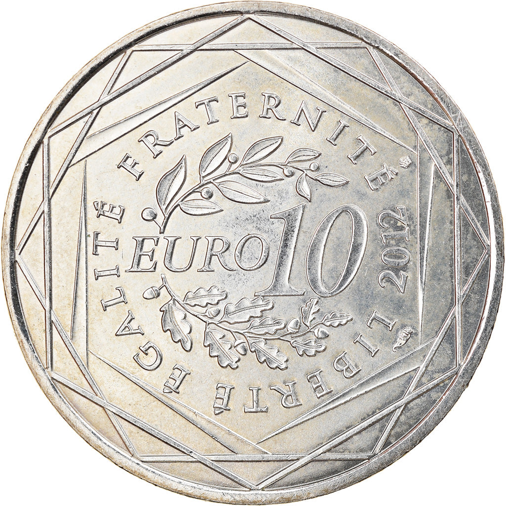 France, 10 Euro, Picardie, 2012, Paris, MS(63), Silver, KM:1666