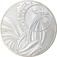 France, 10 Euro, Coq, 2015, MS(63), Silver, Gadoury:EU727
