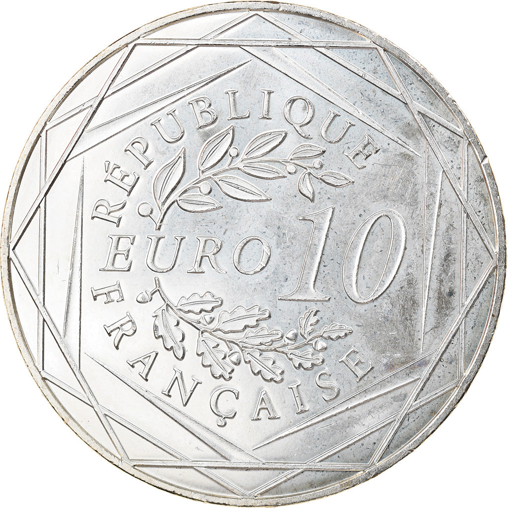 France, 10 Euro, Coq, 2015, MS(63), Silver, Gadoury:EU727