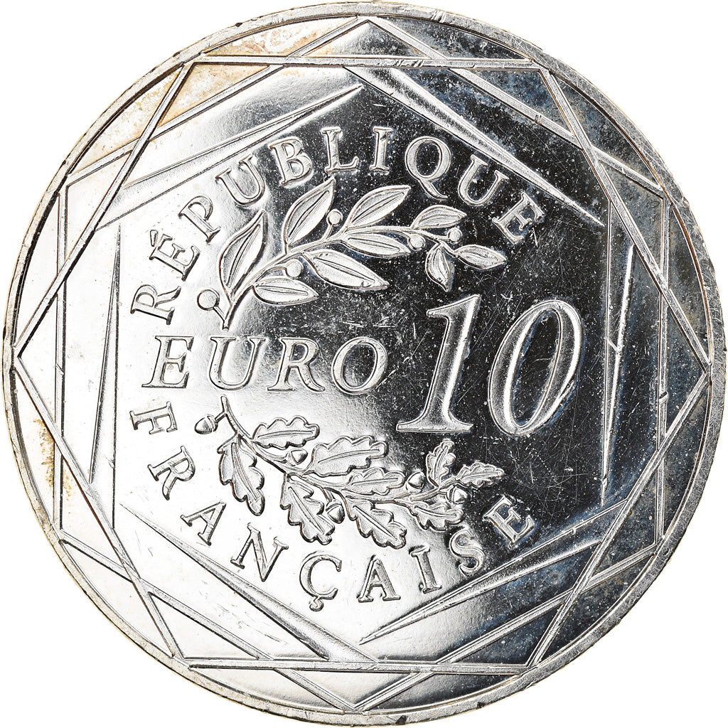France, 10 Euro, Coq, 2015, MS(63), Silver, Gadoury:EU727