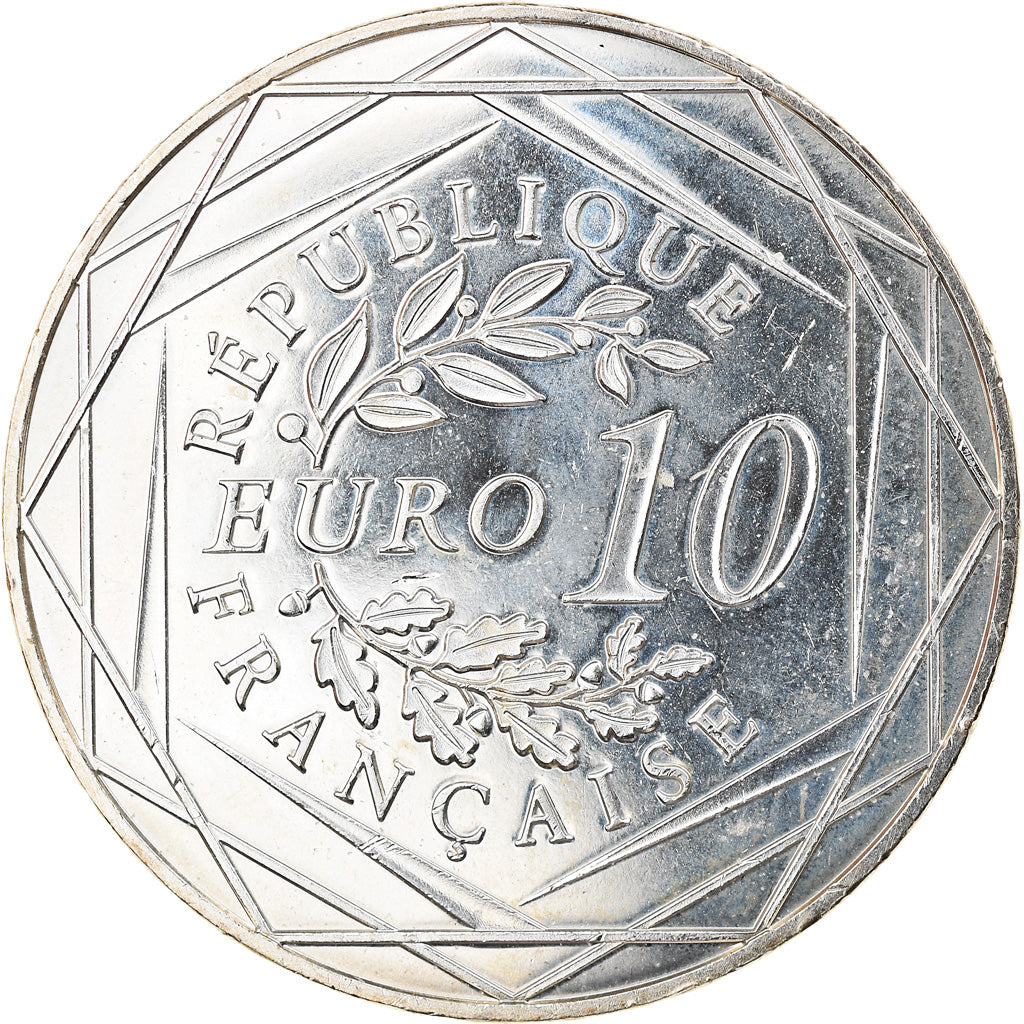 France, 10 Euro, Coq, 2016, MS(63), Silver, Gadoury:EU797