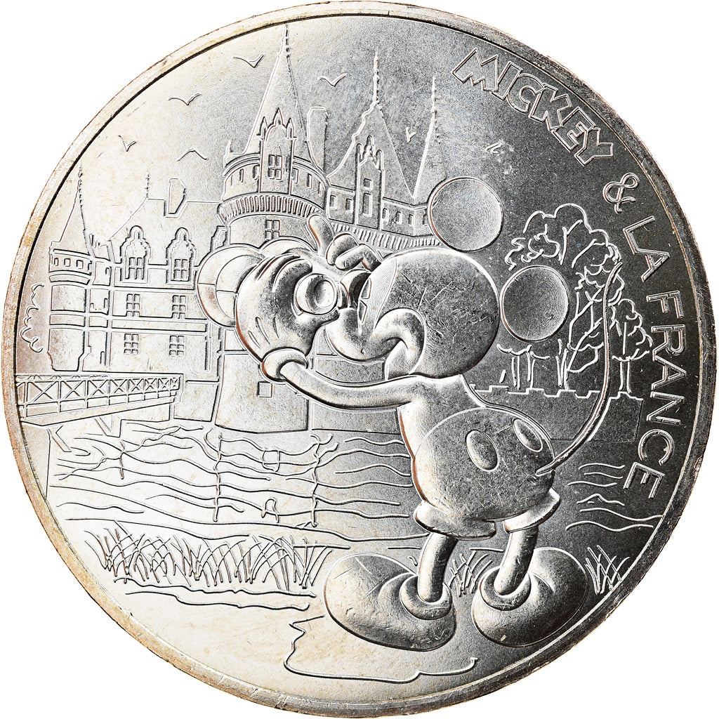 France, 10 Euro, Mickey un tour de Loire, 2018, MS(65-70), Silver