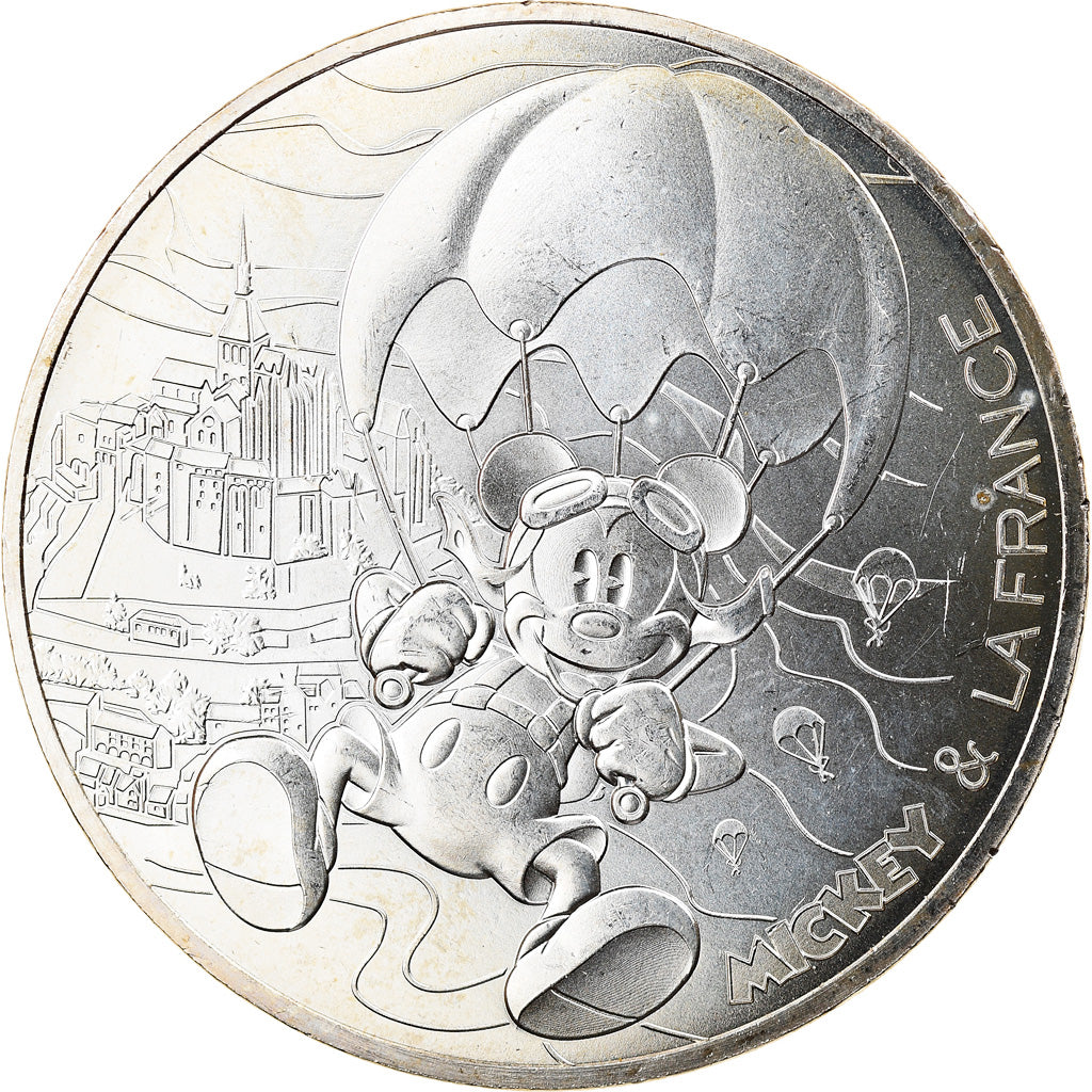 France, 10 Euro, Mickey libre comme l'air, 2018, MS(65-70), Silver