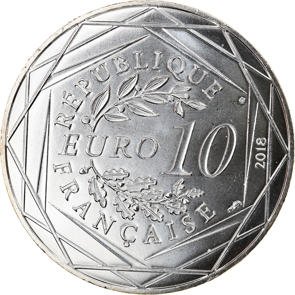 France, 10 Euro, Mickey libre comme l'air, 2018, MS(65-70), Silver
