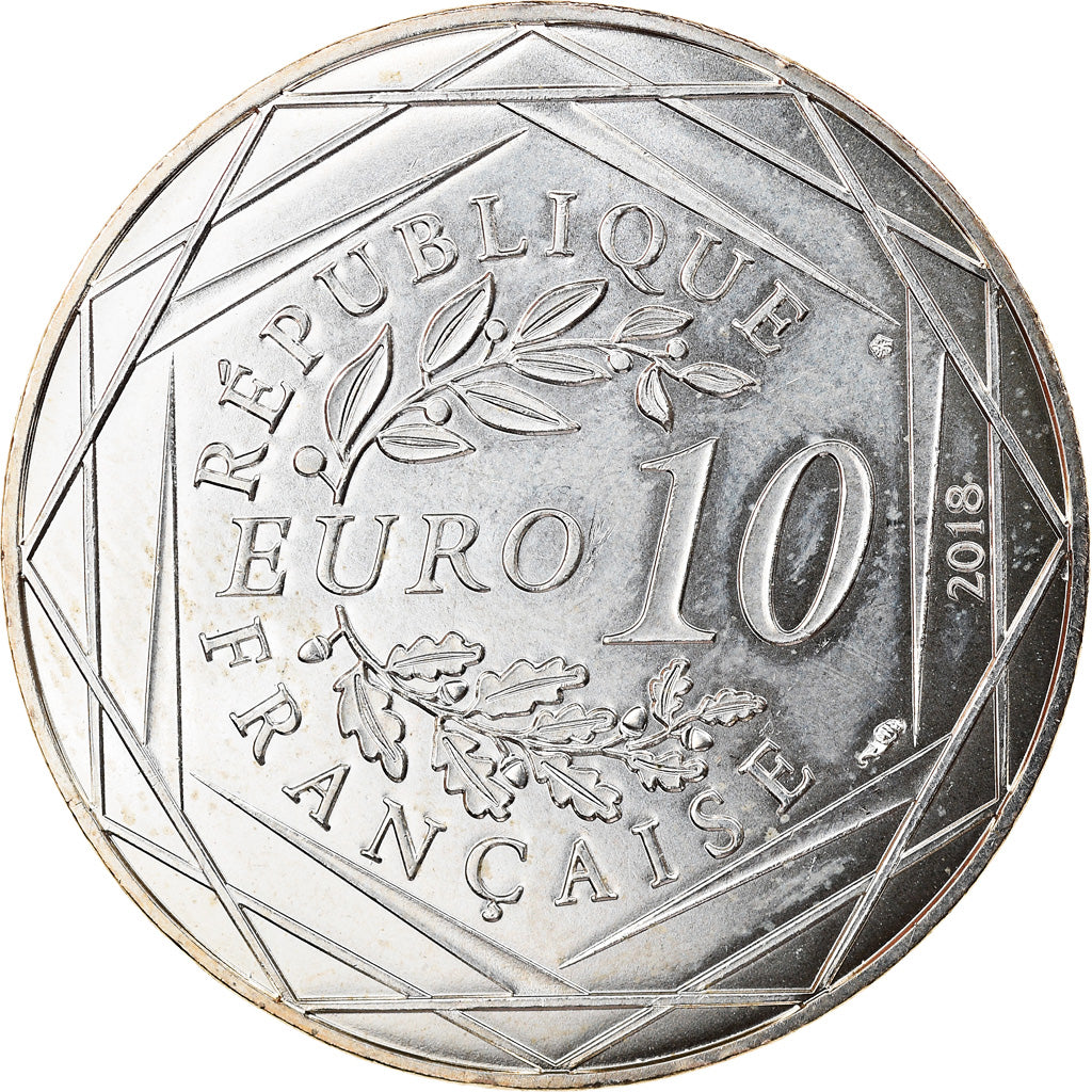 France, 10 Euro, Mickey aux pieds de la dame de fer, 2018, MS(65-70), Silver