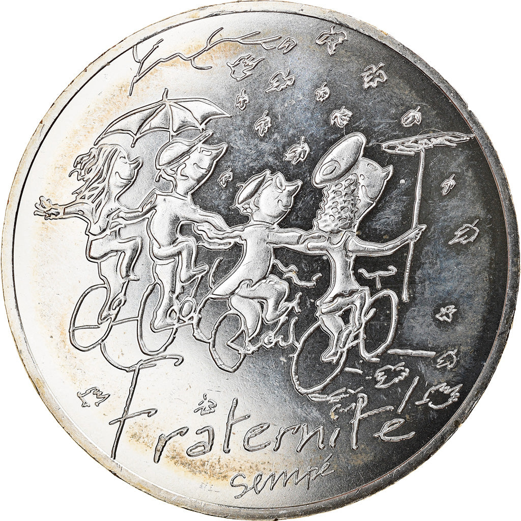 Frankrijk, 10 Euro, Fraternité Automne Sempé, 2014, FDC, Zilver, Gadoury:EU719