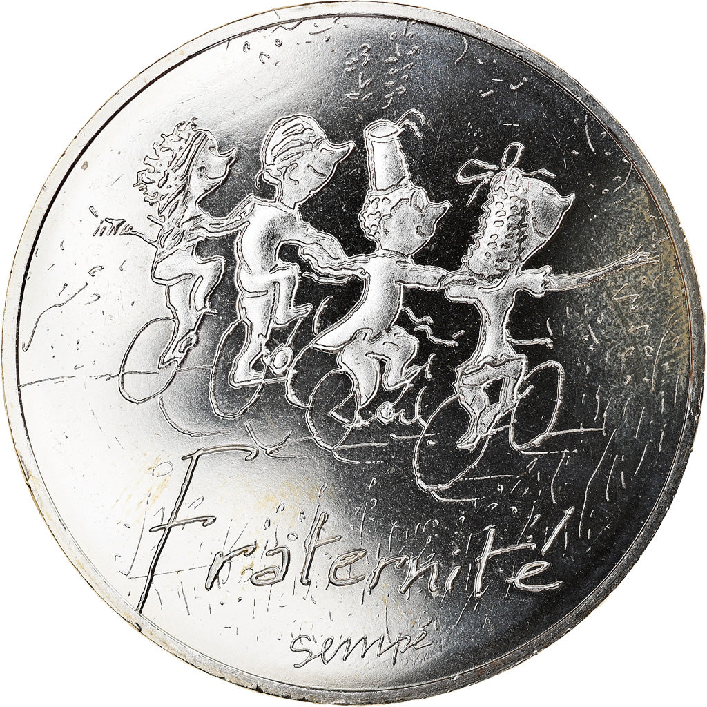 France, 10 Euro, Fraternité Printemps Sempé, 2014, MS(65-70), Silver