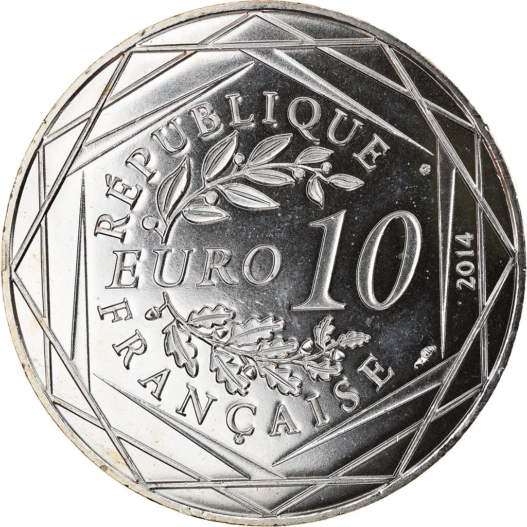 France, 10 Euro, Fraternité Printemps Sempé, 2014, MS(65-70), Silver