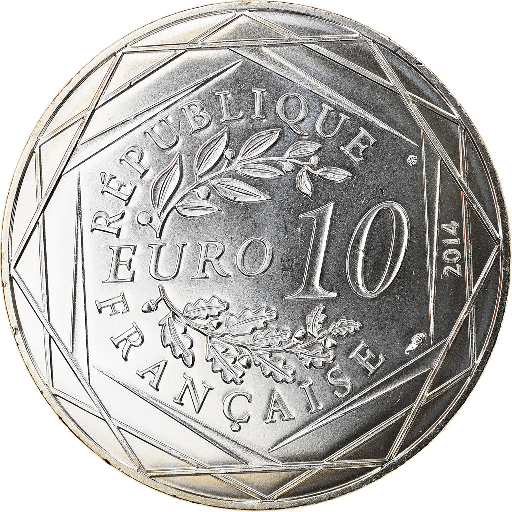 Francia, 10 Euro, Fraternité Hiver Sempé, 2014, FDC, Plata, Gadoury:EU719
