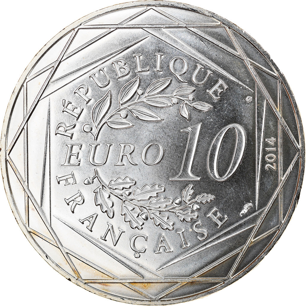 Frankrijk, 10 Euro, Egalité Hiver Sempé, 2014, FDC, Zilver, Gadoury:EU718