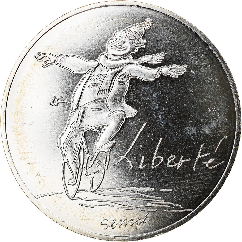 France, 10 Euro, Liberté Hiver Sempé, 2014, MS(65-70), Silver, Gadoury:EU717