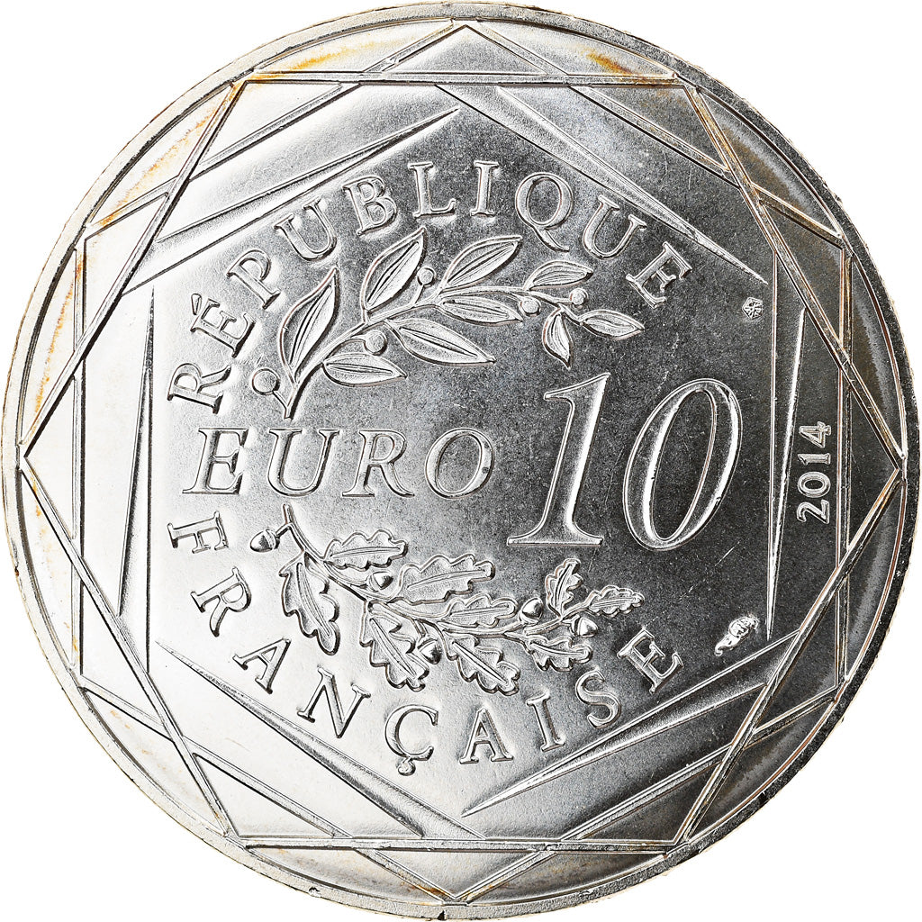 France, 10 Euro, Liberté Hiver Sempé, 2014, MS(65-70), Silver, Gadoury:EU717