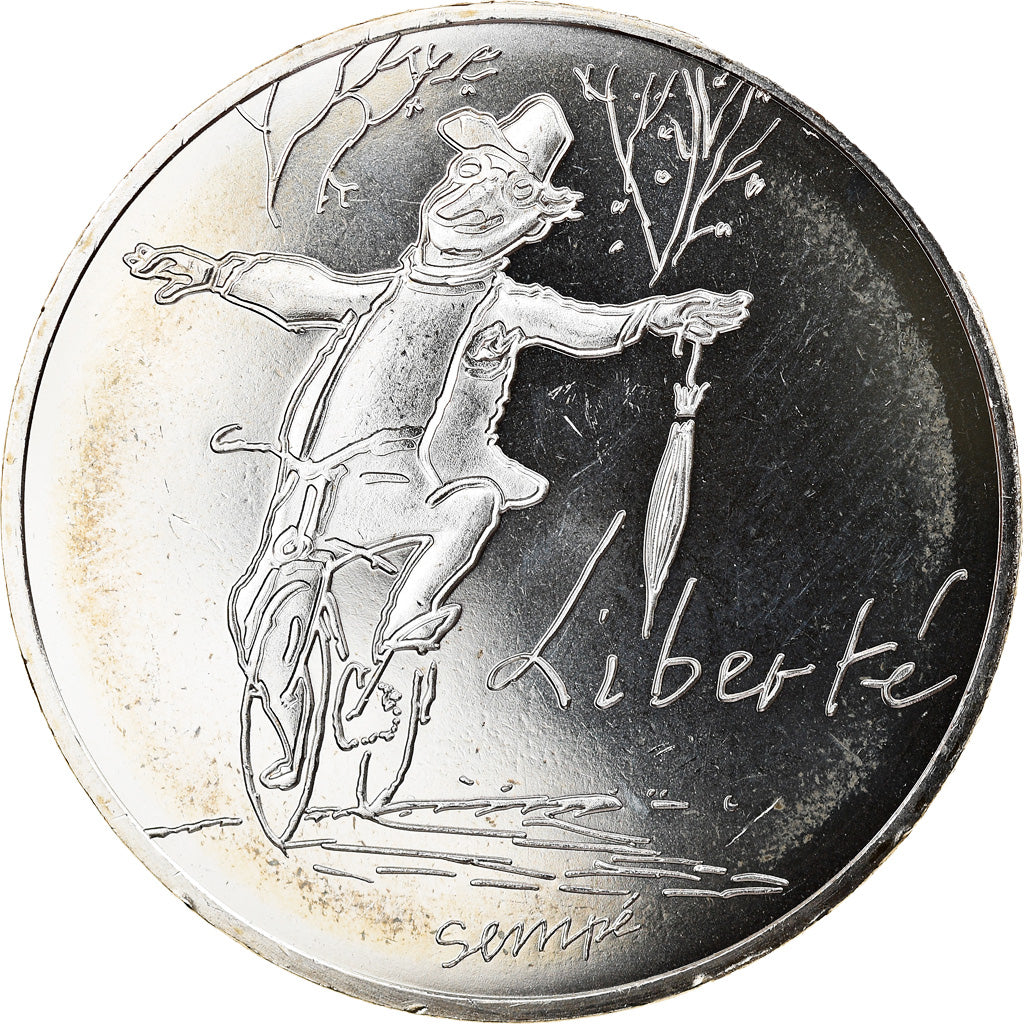Frankrijk, 10 Euro, Liberté Automne Sempé, 2014, FDC, Zilver, Gadoury:EU717