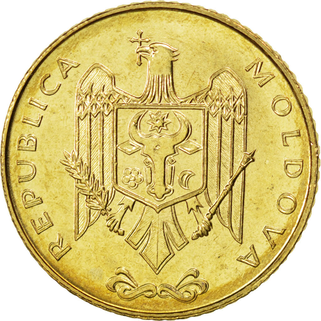 MOLDOVA, 50 Bani, 2005, KM #10, MS(63), Brass Clad Steel, 19, 3.11