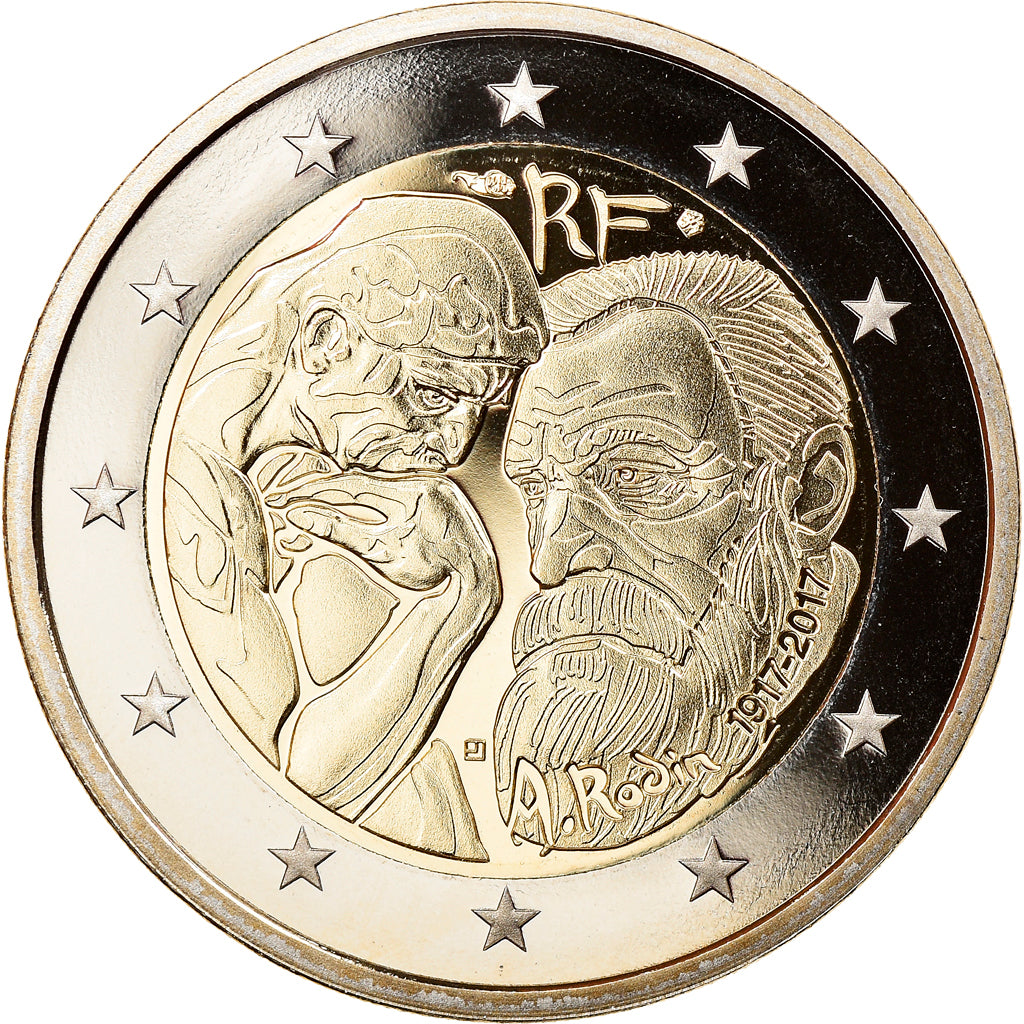 France, 2 Euro, A.RODIN, 2017, Proof, MS(65-70), Bi-Metallic, Gadoury:25