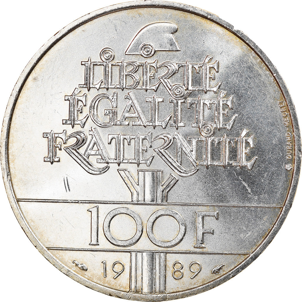 Münze, Frankreich, Droits de l'Homme, 100 Francs, 1989, VZ, Silber, KM:970