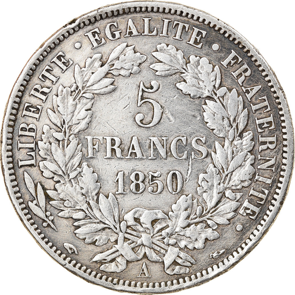 Coin, France, Cérès, 5 Francs, 1850, Paris, EF(40-45), Silver, KM:761.1