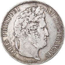 Coin, France, Louis-Philippe, 5 Francs, 1837, Paris, VF(30-35), Silver