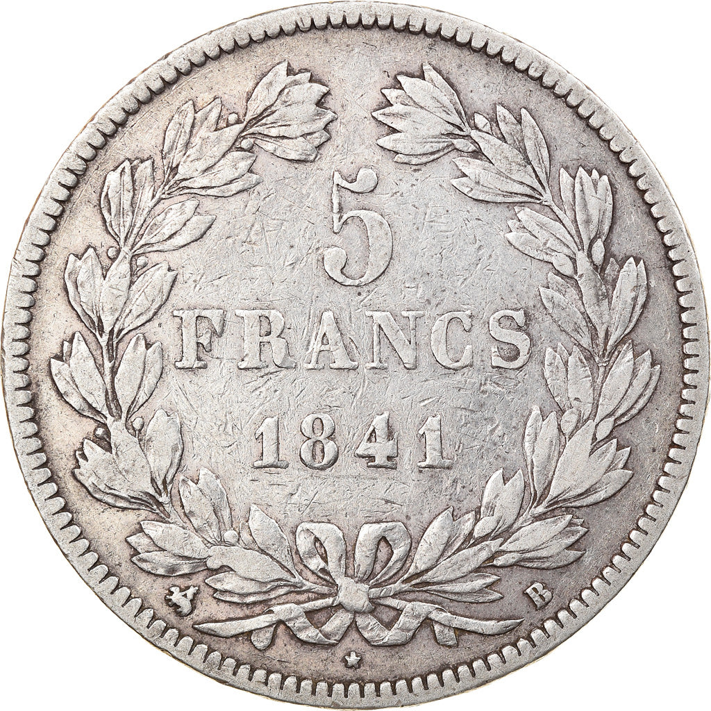 Coin, France, Louis-Philippe, 5 Francs, 1841, Rouen, VF(30-35), Silver