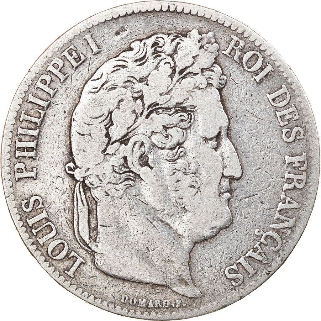 Coin, France, Louis-Philippe, 5 Francs, 1838, Strasbourg, VF(20-25), Silver