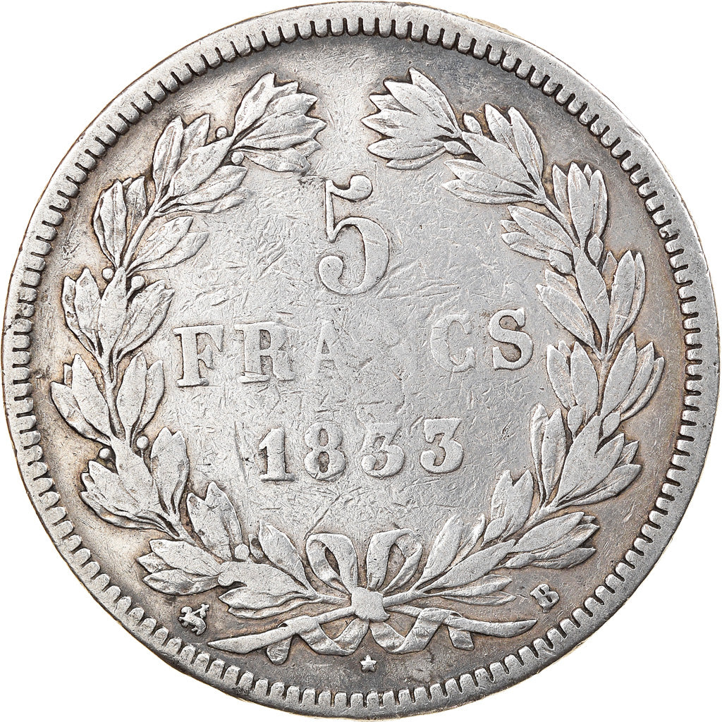 Monnaie, France, Louis-Philippe, 5 Francs, 1833, Rouen, TB+, Argent