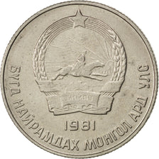 MONGOLIA, 20 Mongo, 1981, KM #32, AU(55-58), Copper-Nickel, 25, 6.09