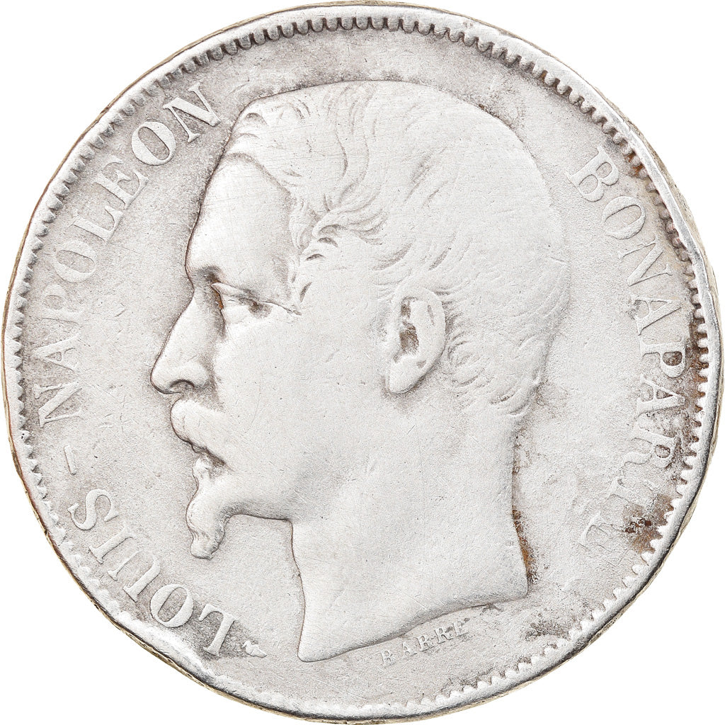 Munten, Frankrijk, Napoléon III, 5 Francs, 1852, Paris, ZG+, Zilver, KM:773.1