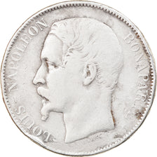 Munten, Frankrijk, Napoléon III, 5 Francs, 1852, Paris, ZG+, Zilver, KM:773.1