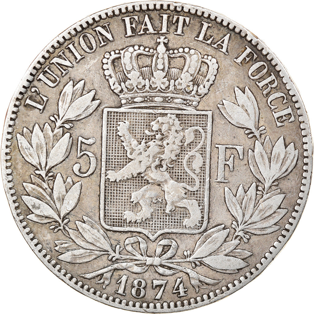 Monnaie, Belgique, Leopold II, 5 Francs, 5 Frank, 1874, TB+, Argent, KM:24