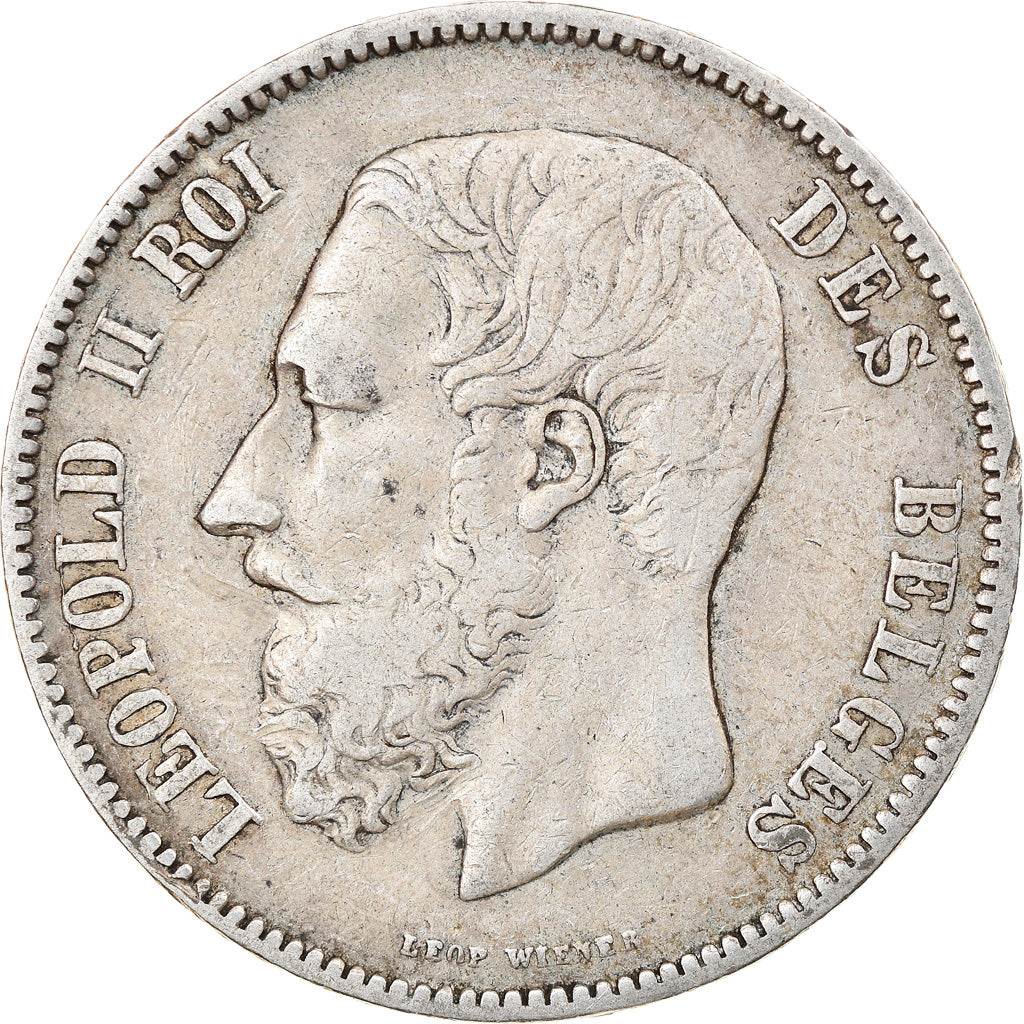 Coin, Belgium, Leopold II, 5 Francs, 5 Frank, 1870, VF(30-35), Silver, KM:24
