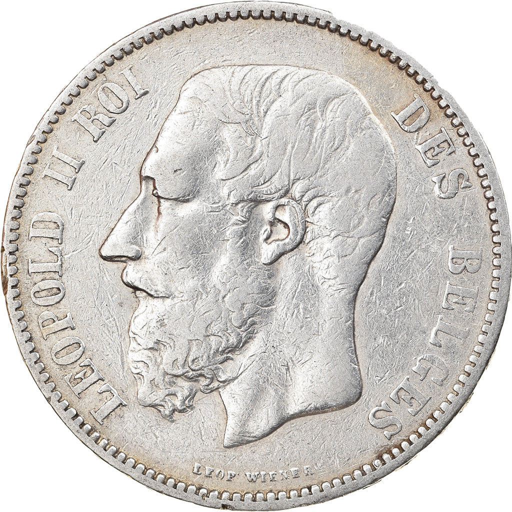Coin, Belgium, Leopold II, 5 Francs, 5 Frank, 1868, VF(30-35), Silver, KM:24